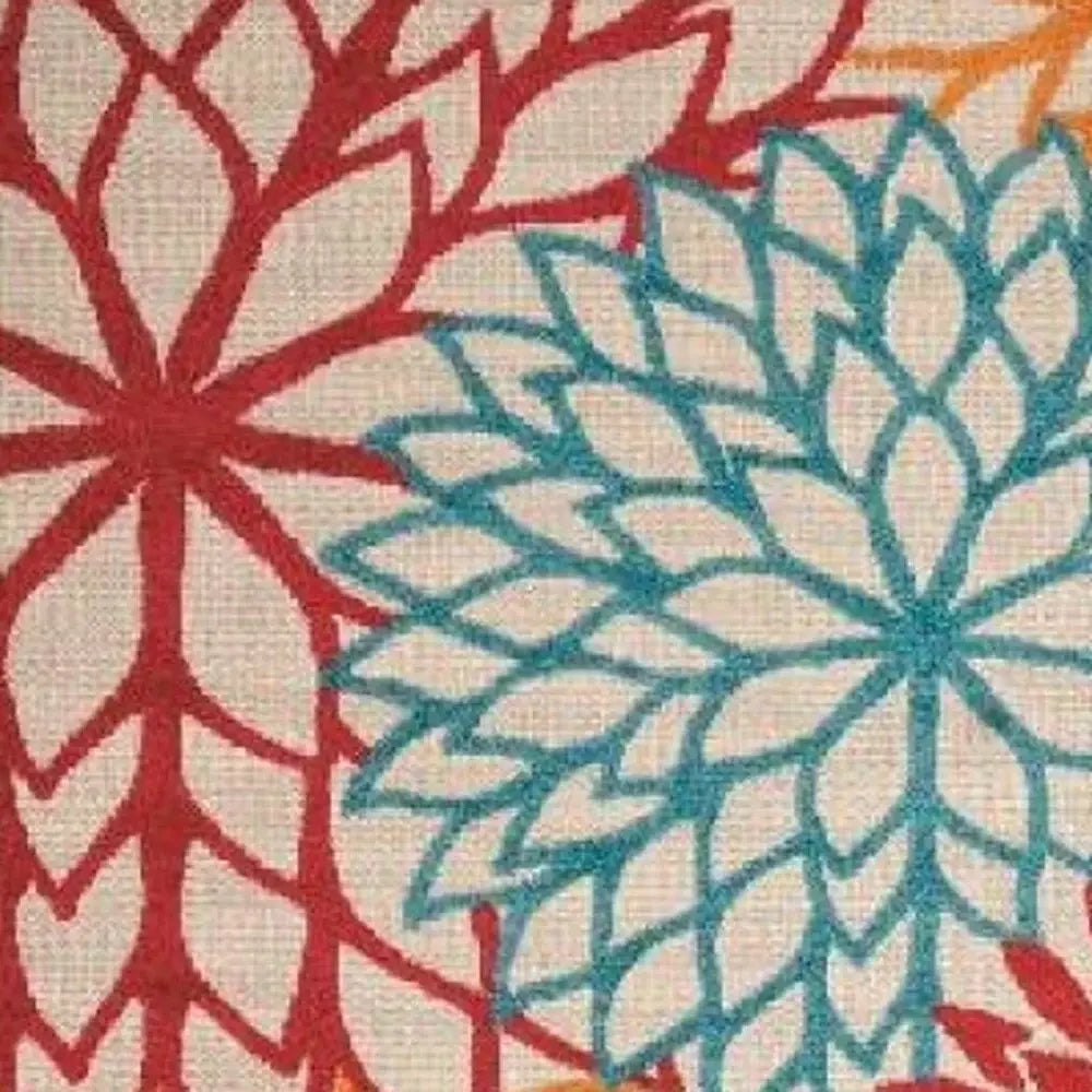 10' X 13' Green Floral Non Skid Indoor Outdoor Area Rug - Homeroots - Flyclothing LLC