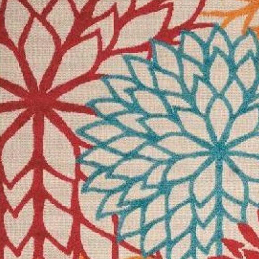 10' X 13' Green Floral Non Skid Indoor Outdoor Area Rug - Homeroots - Flyclothing LLC