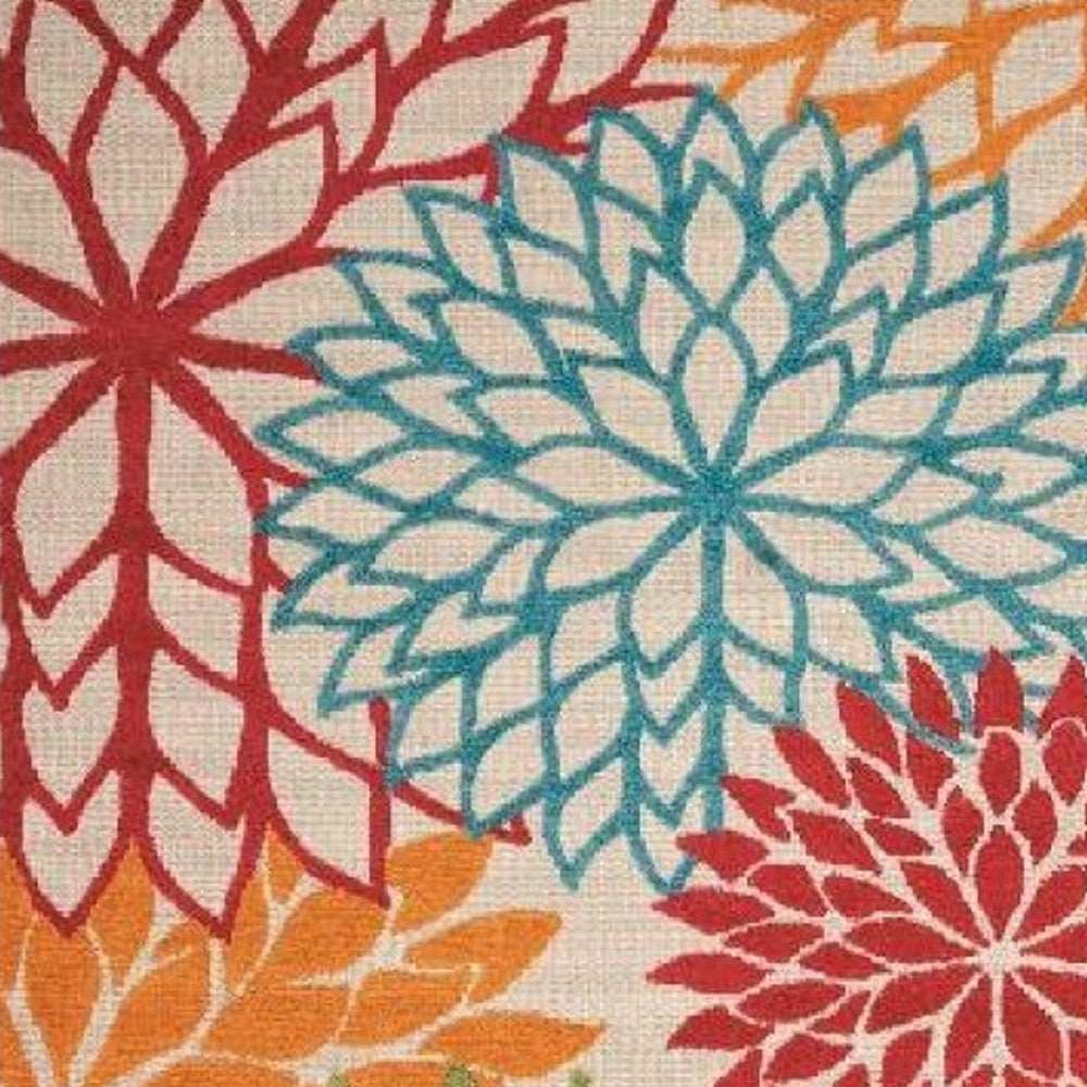 10' X 13' Green Floral Non Skid Indoor Outdoor Area Rug - Homeroots - Flyclothing LLC