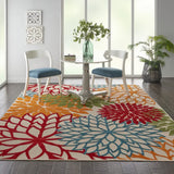 10' X 13' Green Floral Non Skid Indoor Outdoor Area Rug - Homeroots - Flyclothing LLC