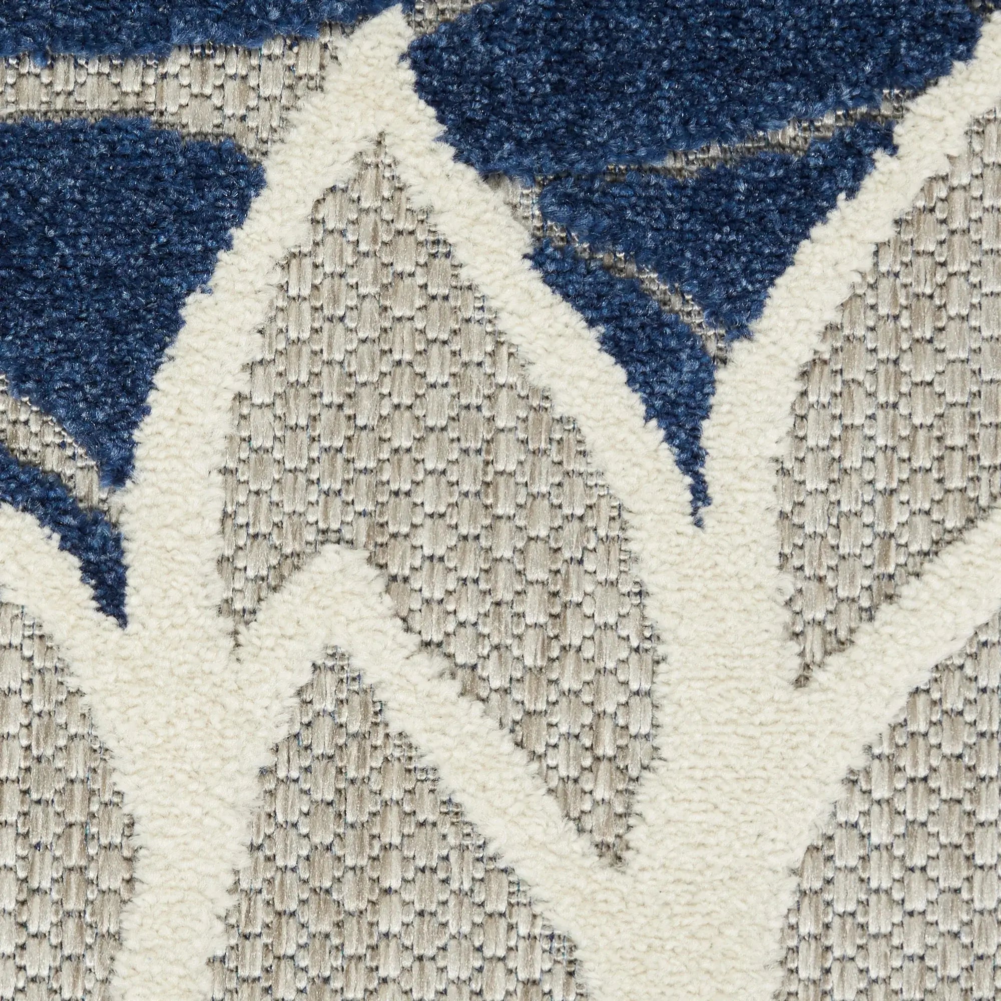 10' X 13' Ivory And Navy Floral Non Skid Indoor Outdoor Area Rug - Homeroots - Flyclothing LLC