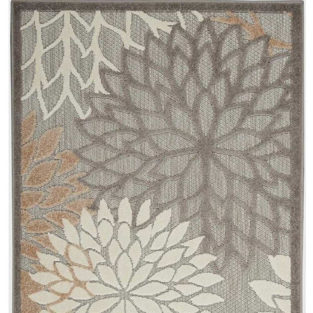 3' X 5' Natural Floral Non Skid Indoor Outdoor Area Rug - Homeroots - Flyclothing LLC
