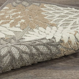 3' X 5' Natural Floral Non Skid Indoor Outdoor Area Rug - Homeroots - Flyclothing LLC