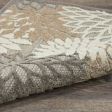 3' X 5' Natural Floral Non Skid Indoor Outdoor Area Rug - Homeroots
