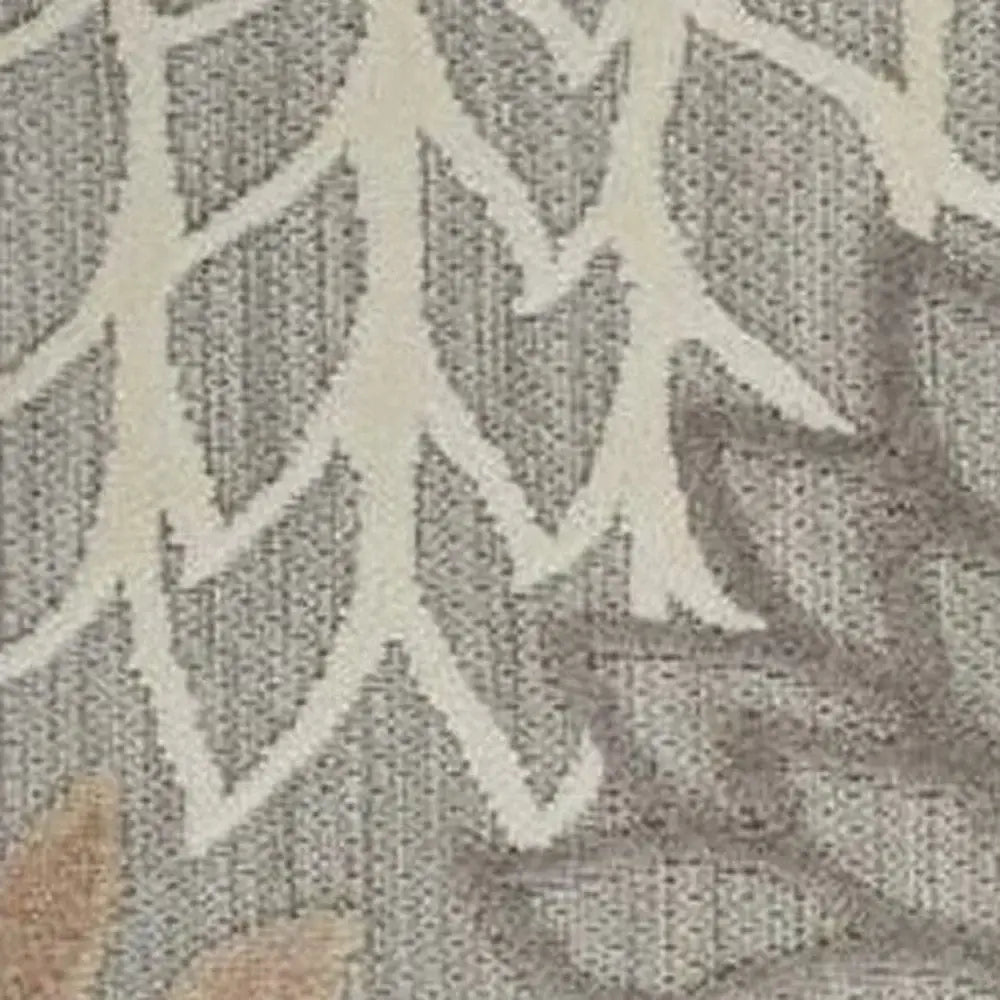 3' X 5' Natural Floral Non Skid Indoor Outdoor Area Rug - Homeroots - Flyclothing LLC