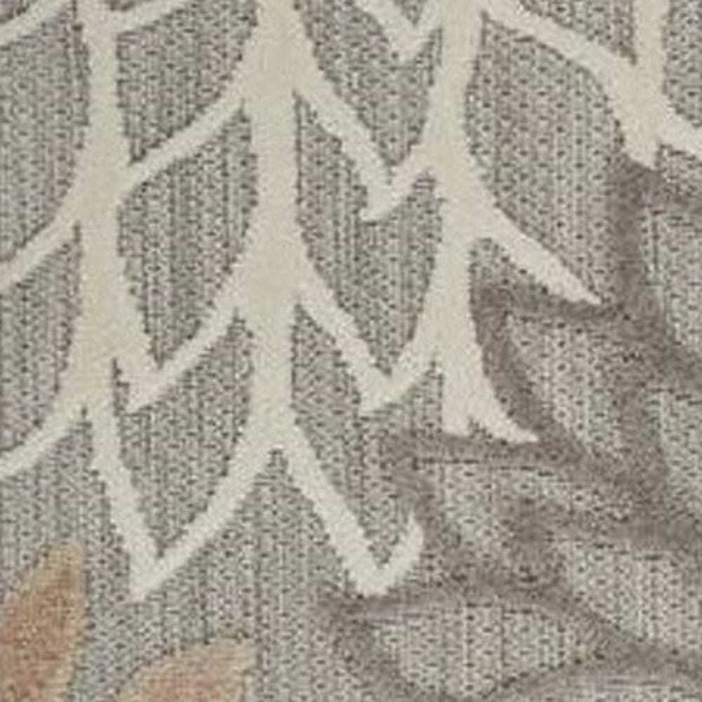 3' X 5' Natural Floral Non Skid Indoor Outdoor Area Rug - Homeroots - Flyclothing LLC