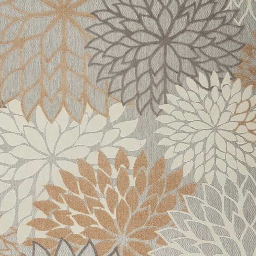 9' X 12' Natural Floral Non Skid Indoor Outdoor Area Rug - Homeroots - Flyclothing LLC