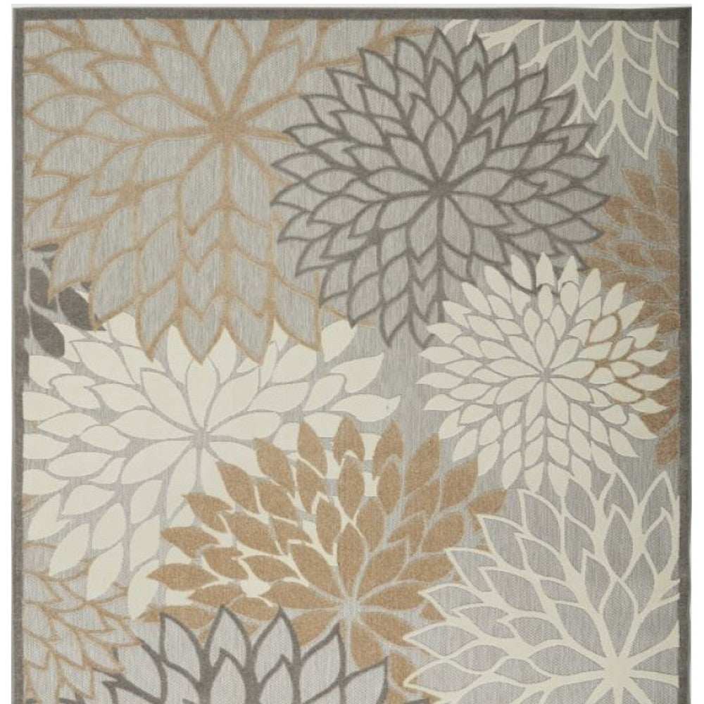 10' X 13' Natural Floral Non Skid Indoor Outdoor Area Rug - Homeroots - Flyclothing LLC