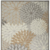10' X 13' Natural Floral Non Skid Indoor Outdoor Area Rug - Homeroots