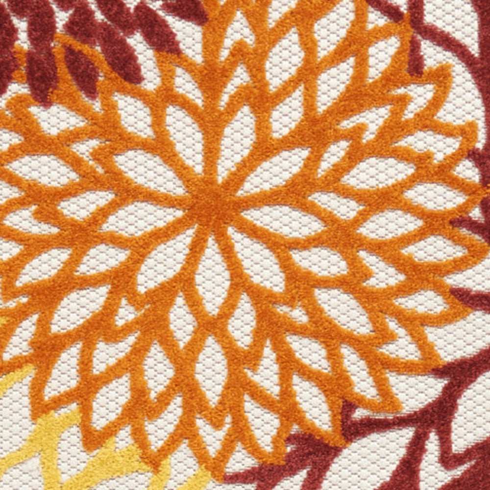 2' X 10' Red Floral Non Skid Runner Rug - Homeroots - Flyclothing LLC