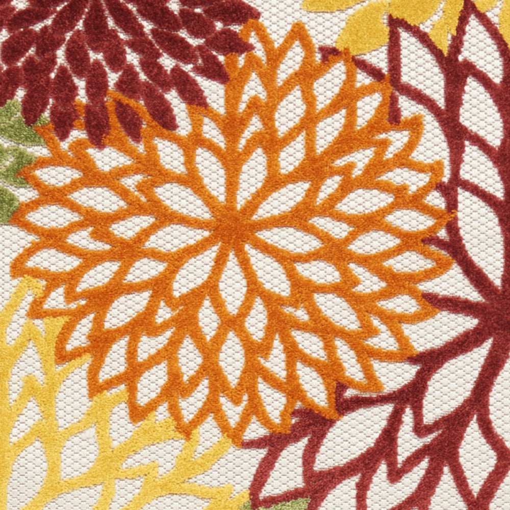 2' X 10' Red Floral Non Skid Runner Rug - Homeroots - Flyclothing LLC