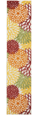 2' X 12' Red Floral Non Skid Indoor Outdoor Runner Rug - Homeroots - Flyclothing LLC