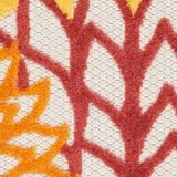 3' X 4' Red Floral Non Skid Indoor Outdoor Area Rug - Homeroots