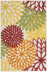 3' X 4' Red Floral Non Skid Indoor Outdoor Area Rug - Homeroots - Flyclothing LLC