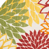 8' X 8' Red Round Floral Non Skid Indoor Outdoor Area Rug - Homeroots