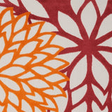 10' X 13' Red Floral Non Skid Indoor Outdoor Area Rug - Homeroots