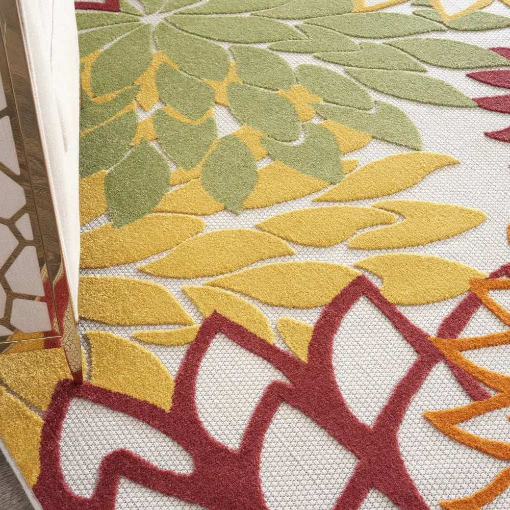 10' X 13' Red Floral Non Skid Indoor Outdoor Area Rug - Homeroots - Flyclothing LLC