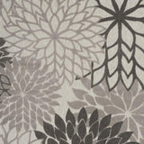 10' X 13' Silver Grey Floral Non Skid Indoor Outdoor Area Rug - Homeroots - Flyclothing LLC