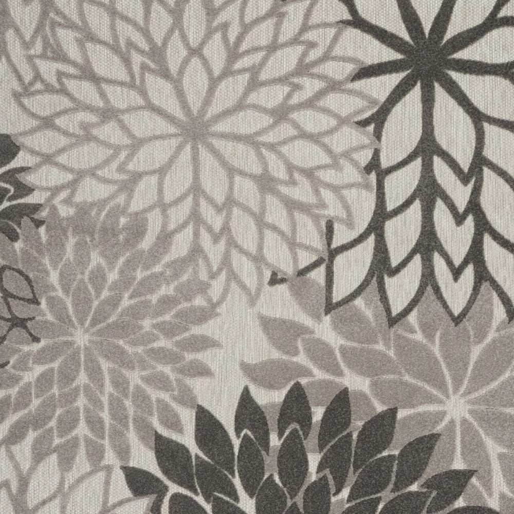 10' X 13' Silver Grey Floral Non Skid Indoor Outdoor Area Rug - Homeroots - Flyclothing LLC