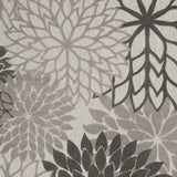 10' X 13' Silver Grey Floral Non Skid Indoor Outdoor Area Rug - Homeroots