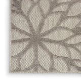 10' X 13' Silver Grey Floral Non Skid Indoor Outdoor Area Rug - Homeroots