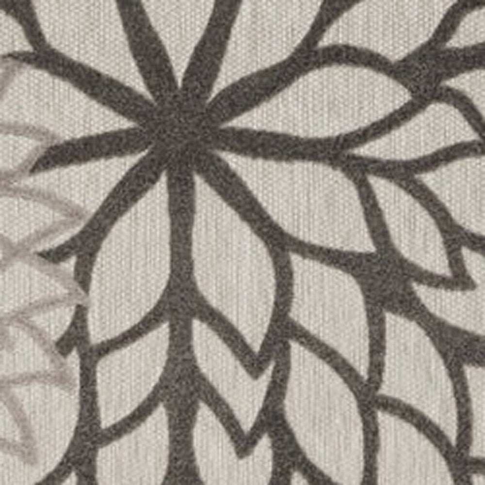 10' X 13' Silver Grey Floral Non Skid Indoor Outdoor Area Rug - Homeroots - Flyclothing LLC