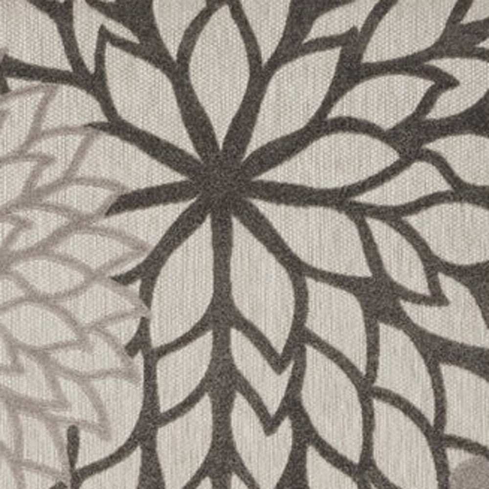 10' X 13' Silver Grey Floral Non Skid Indoor Outdoor Area Rug - Homeroots - Flyclothing LLC
