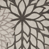 10' X 13' Silver Grey Floral Non Skid Indoor Outdoor Area Rug - Homeroots - Flyclothing LLC