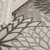 10' X 13' Silver Grey Floral Non Skid Indoor Outdoor Area Rug - Homeroots - Flyclothing LLC