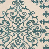 10' X 13' Aqua Damask Non Skid Indoor Outdoor Area Rug - Homeroots - Flyclothing LLC