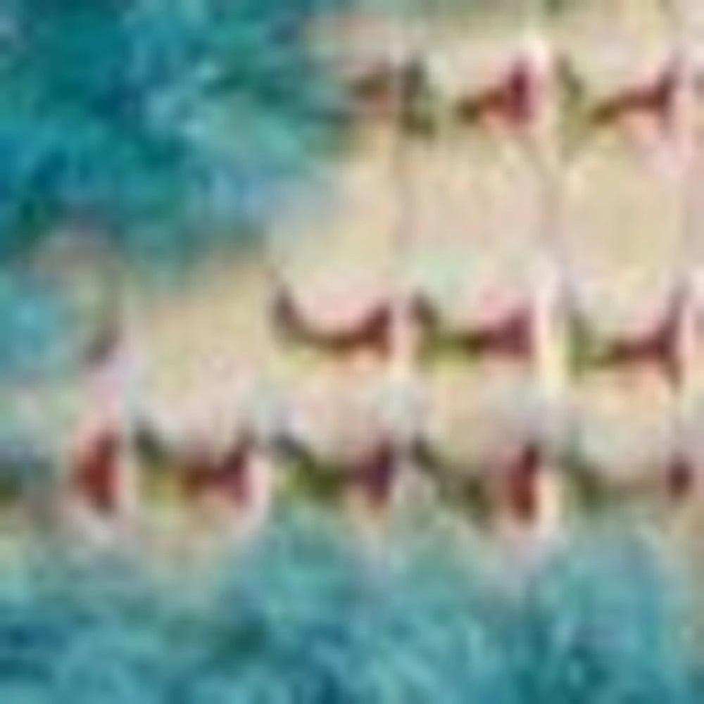 10' X 13' Aqua Damask Non Skid Indoor Outdoor Area Rug - Homeroots - Flyclothing LLC