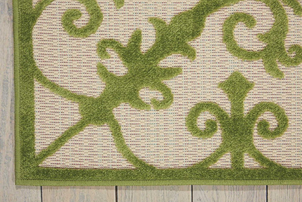 10' X 13' Green Damask Non Skid Indoor Outdoor Area Rug - Homeroots - Flyclothing LLC