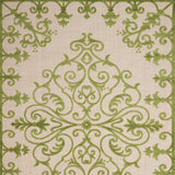 10' X 13' Green Damask Non Skid Indoor Outdoor Area Rug - Homeroots - Flyclothing LLC
