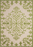 10' X 13' Green Damask Non Skid Indoor Outdoor Area Rug - Homeroots