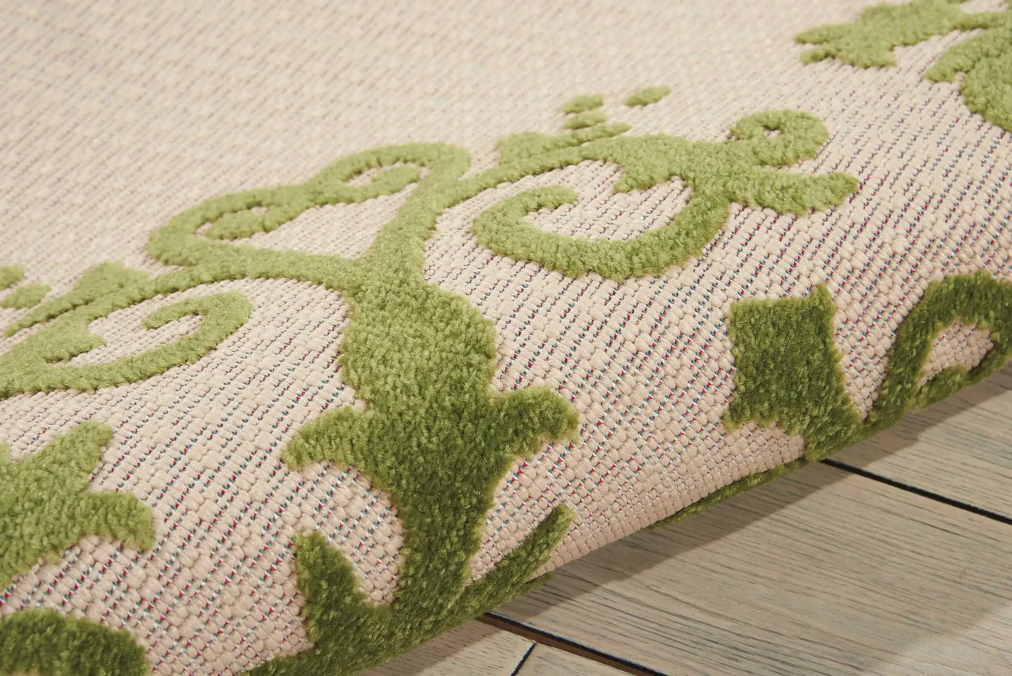 10' X 13' Green Damask Non Skid Indoor Outdoor Area Rug - Homeroots - Flyclothing LLC