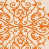 10' X 13' Orange Damask Non Skid Indoor Outdoor Area Rug - Homeroots