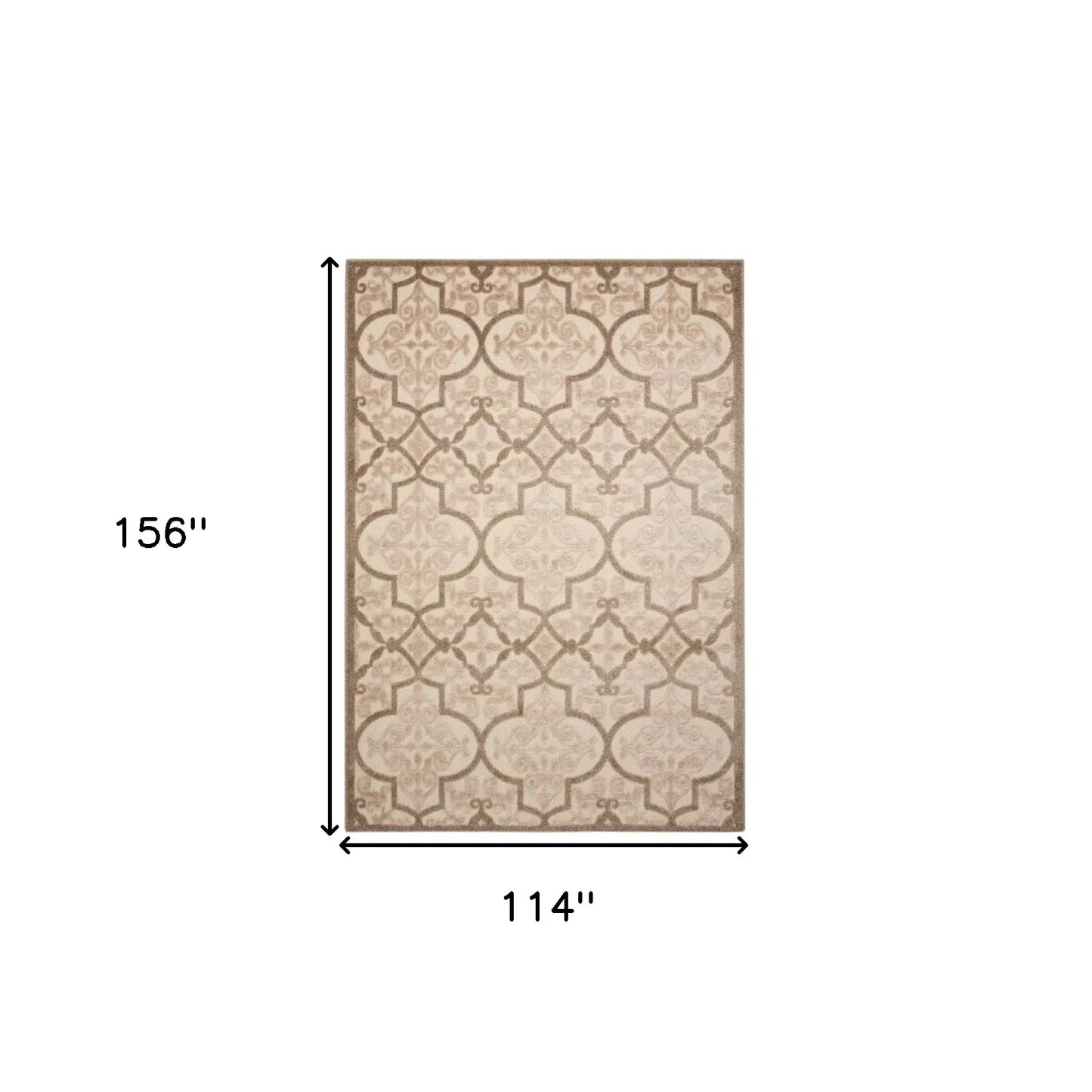 10' X 13' Cream Ikat Non Skid Indoor Outdoor Area Rug - Homeroots - Flyclothing LLC