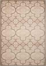 10' X 13' Cream Ikat Non Skid Indoor Outdoor Area Rug - Homeroots - Flyclothing LLC