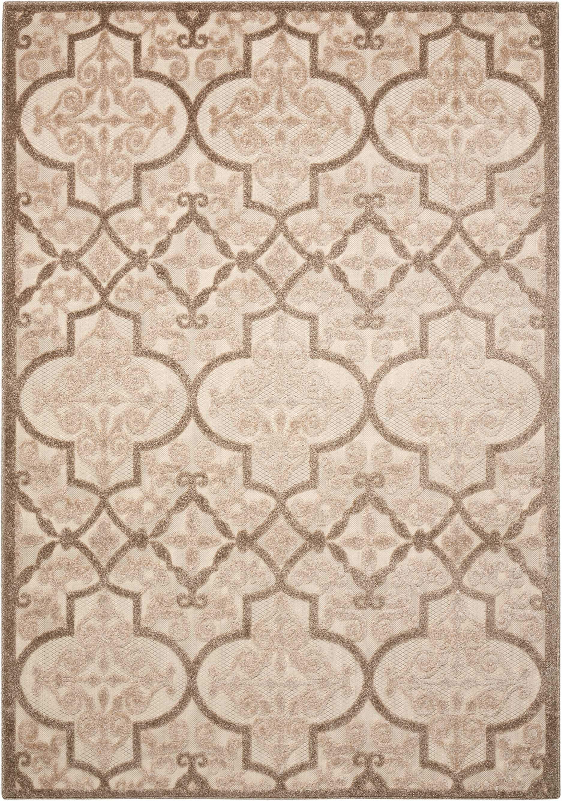 10' X 13' Cream Ikat Non Skid Indoor Outdoor Area Rug - Homeroots - Flyclothing LLC