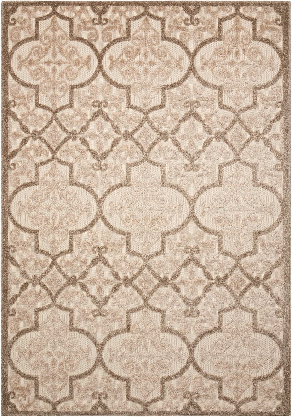 10' X 13' Cream Ikat Non Skid Indoor Outdoor Area Rug - Homeroots - Flyclothing LLC