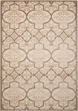 10' X 13' Cream Ikat Non Skid Indoor Outdoor Area Rug