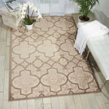 10' X 13' Cream Ikat Non Skid Indoor Outdoor Area Rug - Homeroots - Flyclothing LLC