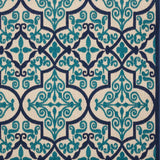 10' X 13' Navy Ikat Non Skid Indoor Outdoor Area Rug - Homeroots - Flyclothing LLC