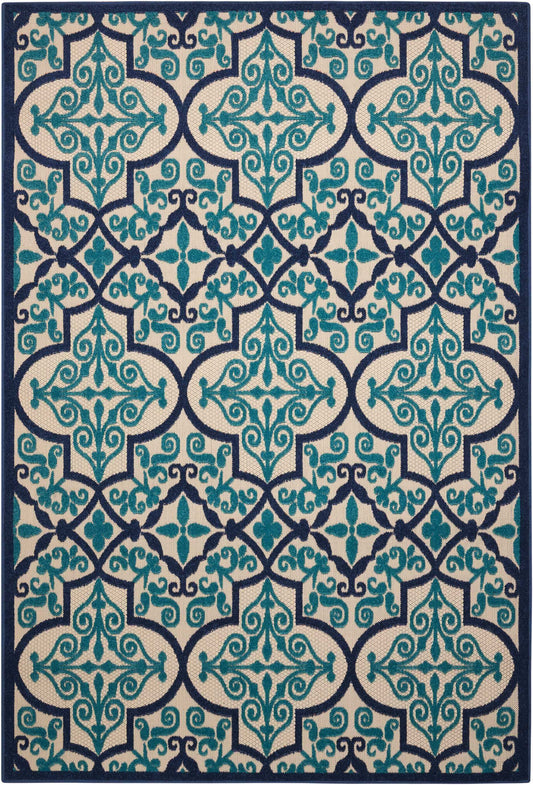 10' X 13' Navy Ikat Non Skid Indoor Outdoor Area Rug - Homeroots - Flyclothing LLC
