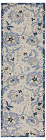2' X 6' Blue And Grey Toile Non Skid Indoor Outdoor Runner Rug - Homeroots - Flyclothing LLC