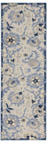 2' X 6' Blue And Grey Toile Non Skid Indoor Outdoor Runner Rug - Homeroots