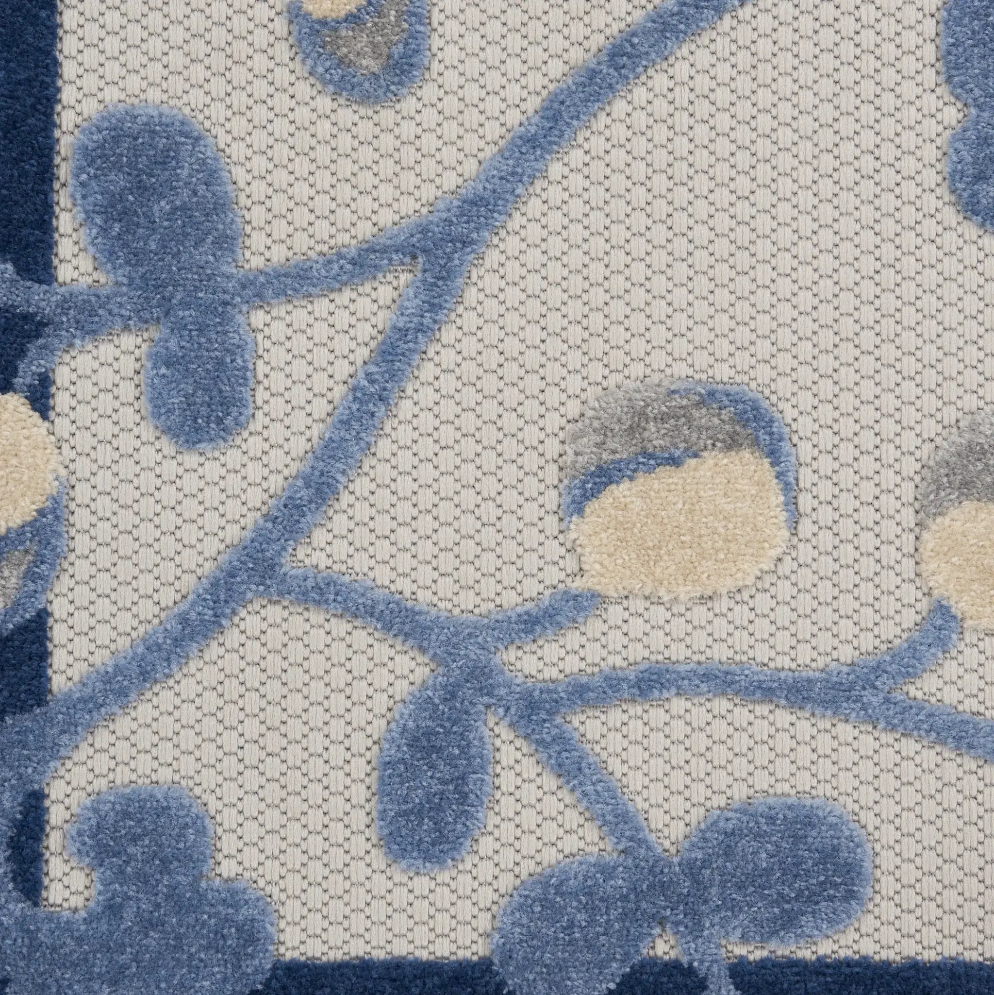 2' X 10' Blue And Grey Floral Non Skid Indoor Outdoor Runner Rug - Homeroots - Flyclothing LLC