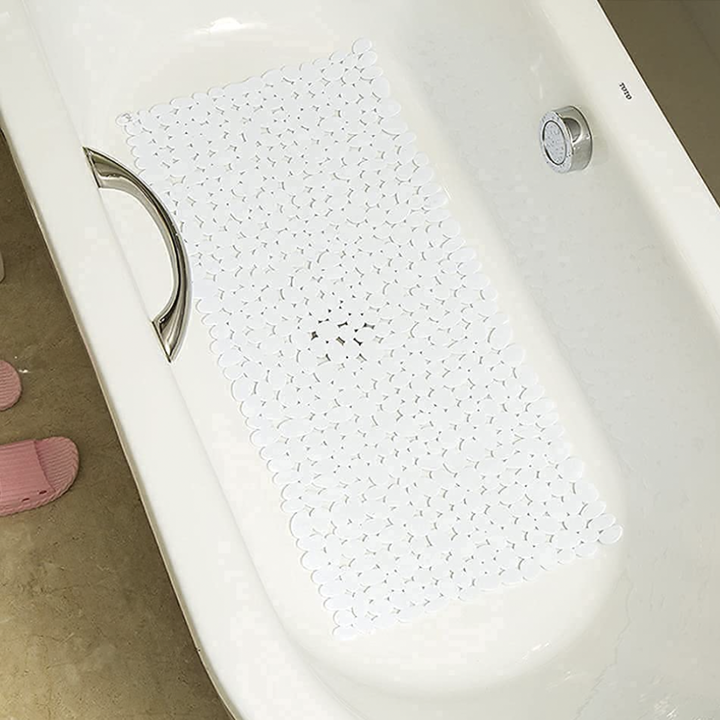 35" Beige Spa Pebbles Non Slip Bathtub Mat - Homeroots - Flyclothing LLC