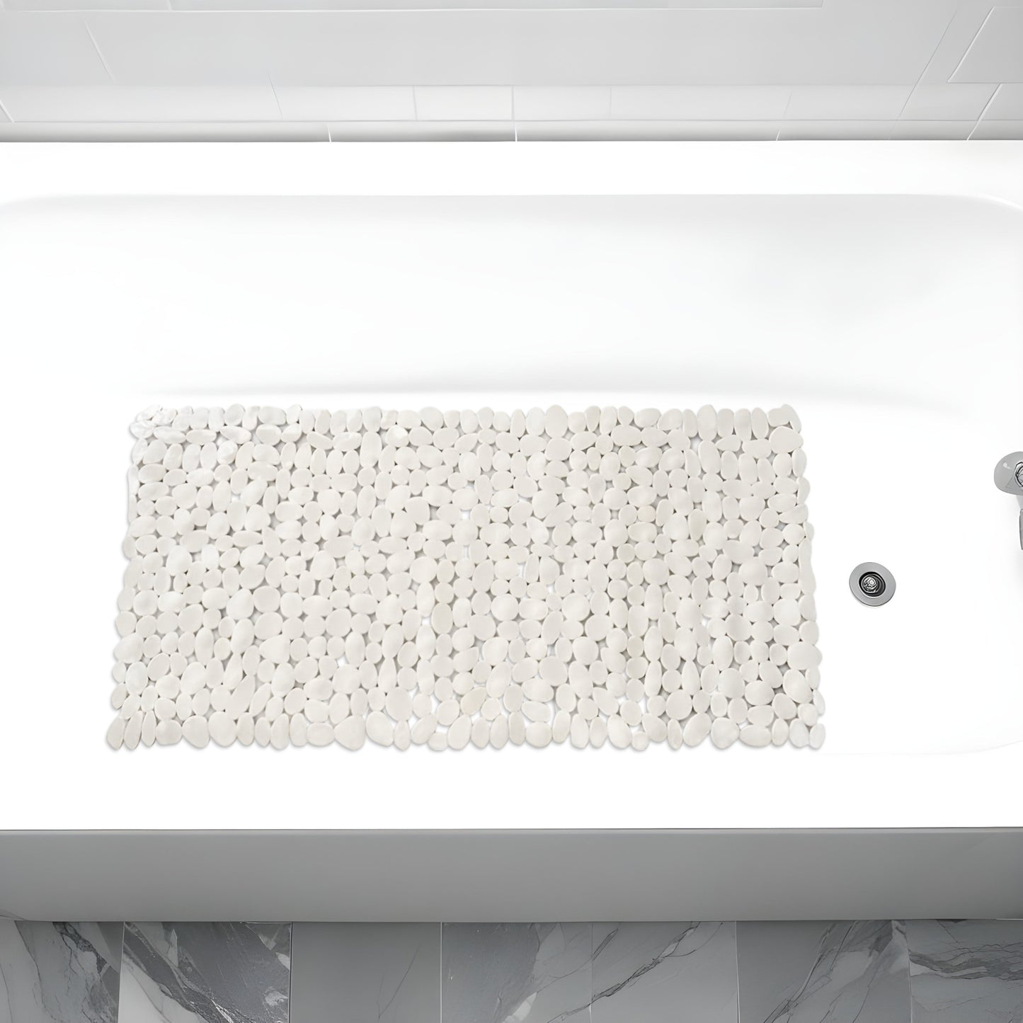 35" Beige Spa Pebbles Non Slip Bathtub Mat - Homeroots - Flyclothing LLC