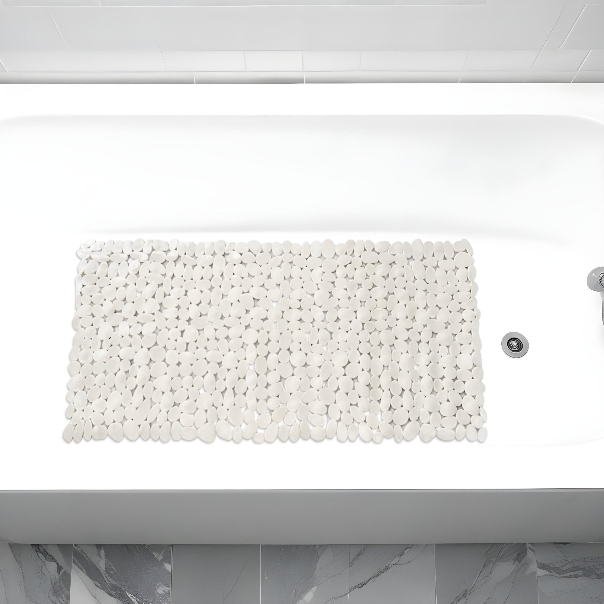 35" Beige Spa Pebbles Non Slip Bathtub Mat - Homeroots - Flyclothing LLC